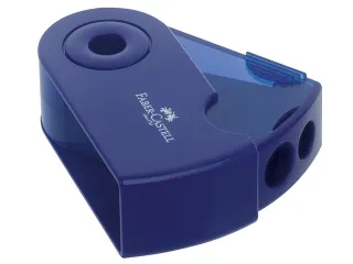 puntenslijper Faber-Castell "Sleeve" rood/blauw 2 gaats display a 12 s - 9
