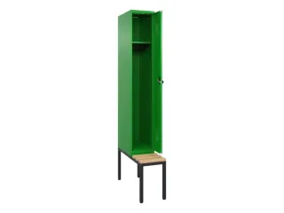 locker met bank,HxBxD 2120x300x815mm,1vak,vak B 300mm,draaigrendel - 2