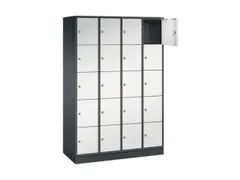 lockerkast,RAL 7021/RAL 7035,HxBxD 1950x1220x500mm,4x5vakken,cil.-slot