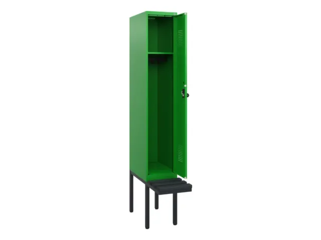 locker met bank,HxBxD 1950x300x815mm,1vak,vak B 300mm,draaigrendel