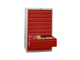 ladekast,HxBxD 1200x715x600mm,9lade(n),cil.-slot,RAL7035,front RAL3000 - 2