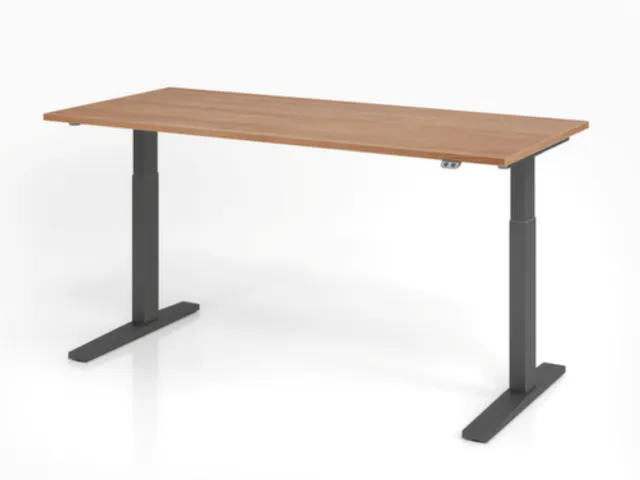 Bureau assis-debout électrique 700-1200x1800x800mm noyer/graphite