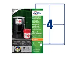 Avery B3483-50 Ultra Resistente Etiketten A4 105x148mm 200 Stuks