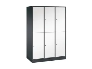 Dubbeldekse garderobekast,HxBxD 1950x1220x600mm,3x2vak.,vak B 360mm - 2