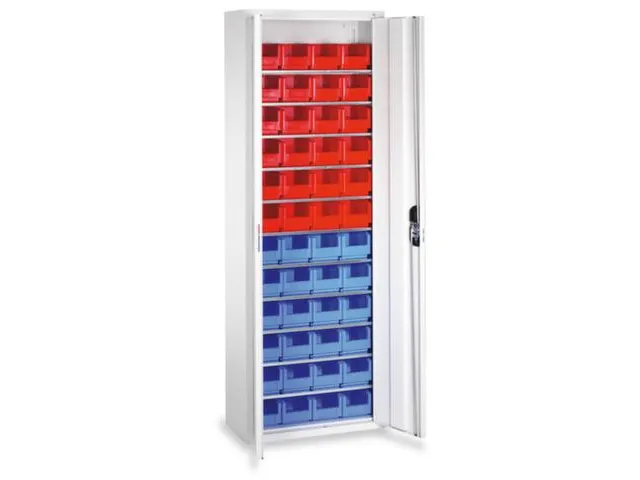 Stellingkast Staalplaat 1980x700x300mm 11 Legborden 48 Magazijnbakken