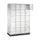 lockerkast,RAL 7035,HxBxD 1950x1220x500mm,4x5vakken,cil.-slot,sokkel