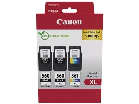 2x PG-560XL 1x CL-561XL inktcartridge 3712C009 4 kleuren