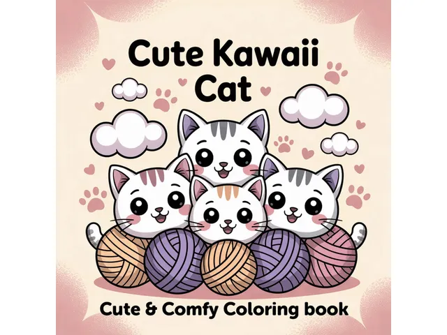 Kleurboek Cute Kawaii Cat