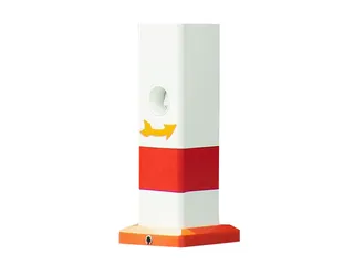 Afzetpaal Vierkant 70X70M Uitneembaar Bodemhuls Spitse Kop Wit/rood - 3