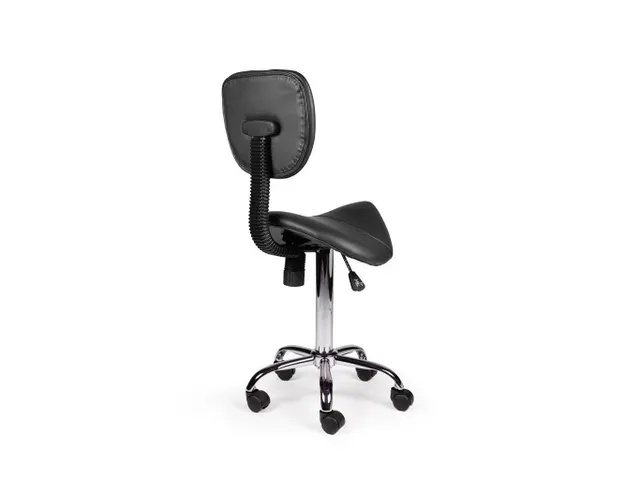 Tabouret selle avec dossier et vérin à gaz standard noir