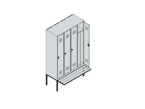 locker voor scheiding van kleding,HxBxD 2120x1200x815mm,4vak