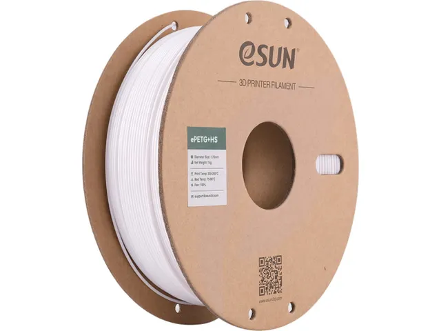 eSUN 3D Printer Filament ePETG+HS 1,75mm Wit 1kg