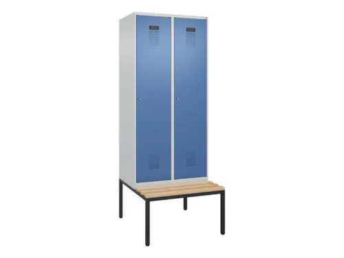 locker met bank,voor scheiding van kleding,HxBxD 2120x800x815mm,2vak