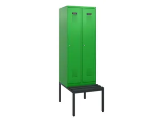 locker met bank,HxBxD 1950x600x815mm,2vak,vak B 300mm,cilinderslot - 2