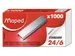 Agrafes Maped 24/6 galvanisé 1000 pièces