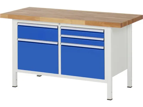 werkbank,HxBxD 840-1040x1500x700mm,beukblad,draagverm. 1250kg,4voeten