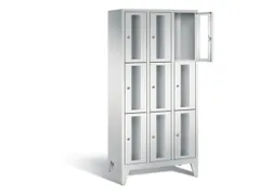 lockerkast 1850x900x500mm 3x3 vakken Cilinderslot Poten, RAL7035