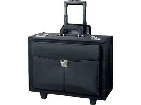 trolley pilotenkoffer Alassio 40x46x25,5 cm rocca II zwart microvezel