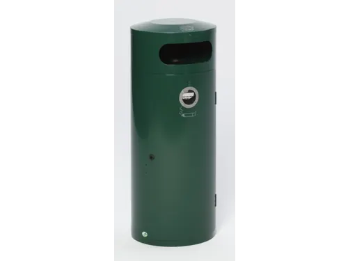 Combi-Asbak 70 Liter HxØ 1045x420mm Ral6005 Afsluitbaar Staal Groen