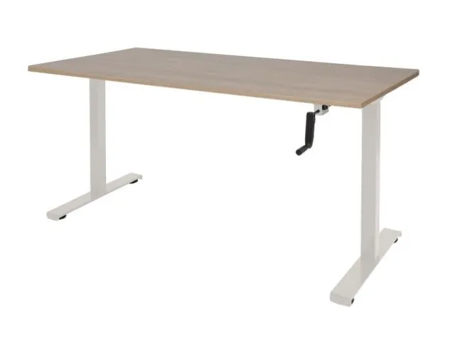 Slinger Bureau Zit-sta Wit Poot 160x80cm Blad Havana Kers