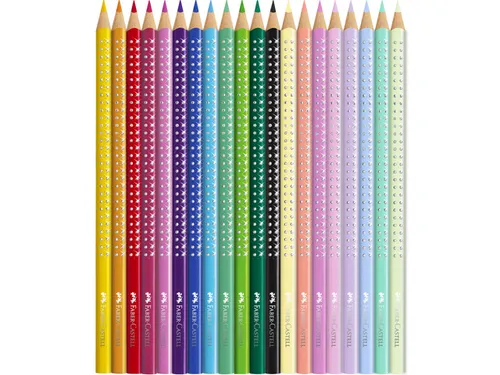 Kleurpotloden Faber-Castell sparkle 12 standaard kleuren + 8 pastel kl