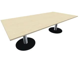 Vergadertafel Rechthoekig Hxbxd 72x240x120cm Esdoorn Onderstel Ral9006 - 1