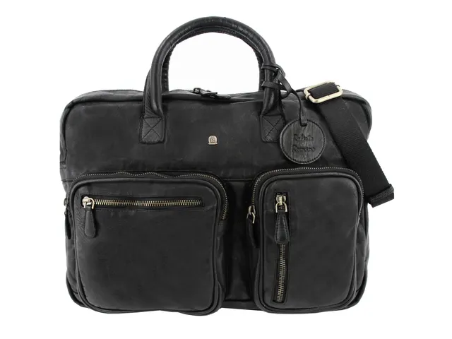 Laptop aktetas Roberto Romano ROMA zwart echt leer 29x40x10cm