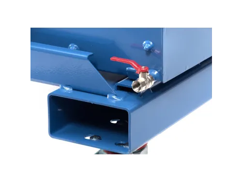 Kantelbakken 6030a Ral5007 1000kg 350 liter Aftapkraan