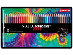 Kleurpotloden Stabilo Aquacolor 36Stuks Metalen Etui Assorti