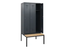 locker met bank,HxBxD 1950x900x815mm,3vak,vak B 300mm,cilinderslot