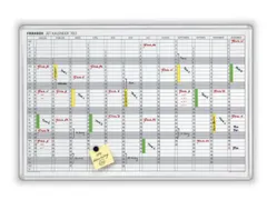 jaarplanner HxB 90x120cm magnetisch bord wit m. raster