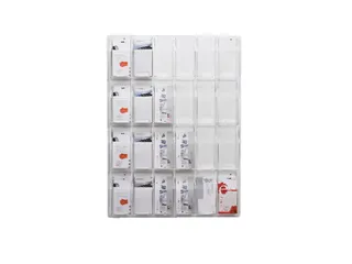 wandfolderhouder HxBxD 1045x766x51mm v. 24xDIN lang transparant - 2