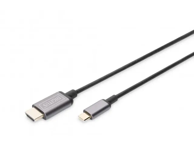 USB-C HDMI-adapter 1,8m 4K/30Hz zwart metalen behuizing