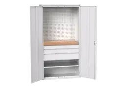 Systeemkast 2000x1050x550mm 1xlegbord 3laden RAL7035
