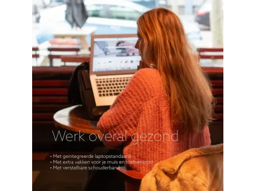 R-Go Viva Laptoptas zwart leder 15.6 inch