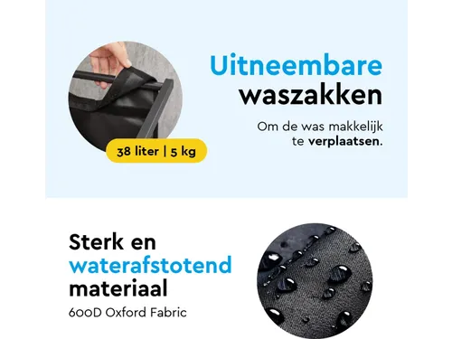 Wasmand 3 vakken Zwart LB300