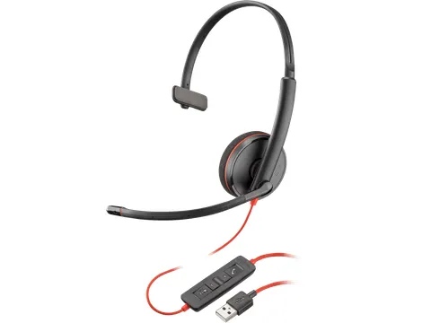 Poly Blackwire C3210 zwarte USB-A-headset (bulk)