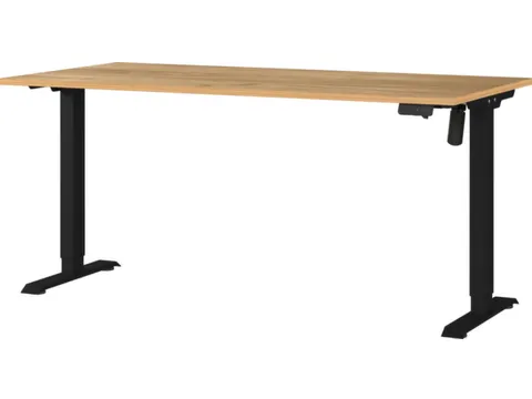 Elektrisch ihv bureau,HxBxD 710-1190x1600x800mm,blad Navarra-eiken