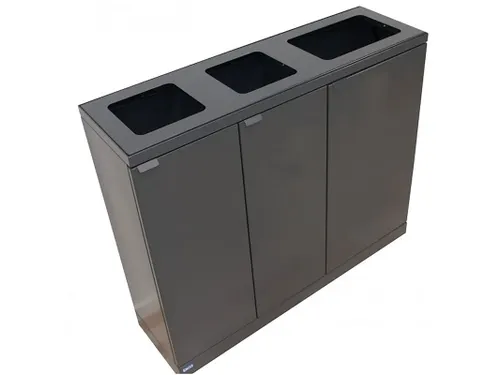 Bica 829 Afvalscheidingsunit 65+65+95 Liter Zwart