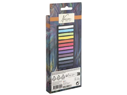 Pastelkrijt Nassau fine art zacht blister 12 stuks assorti