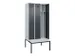 locker met bank,voor scheiding van kleding,HxBxD 2120x900x815mm,3vak