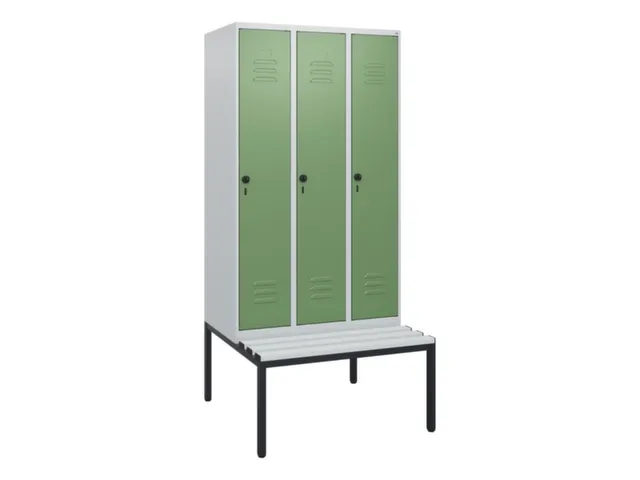 Armoire vestiaire avec banc HxlxP 1950x900x815mm 3compart.