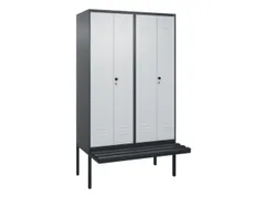 PBM-locker met bank,HxBxD 2120x1200x815mm,4vak,vak B 300mm