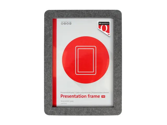 Presentatieframe Quantore A4 Vilt Grijs gerecycled PET