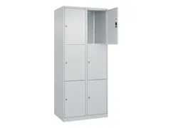 lockerkast,HxBxD 1850x800x500mm,2x3vakken,vak B 400mm,cil.-slot
