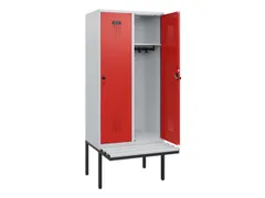 locker met bank,HxBxD 1950x800x815mm,2vak,vak B 400mm,draaigrendel