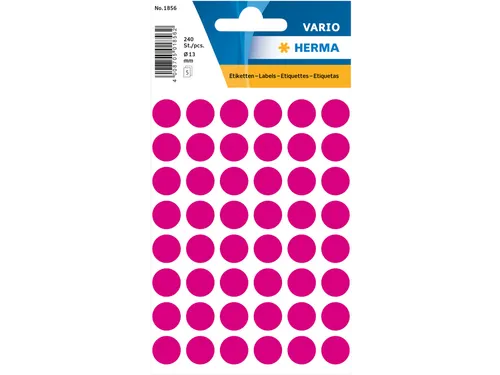 HERMA 1856 Multipurpose etiketten Rond 13mm Roze 240 stuks