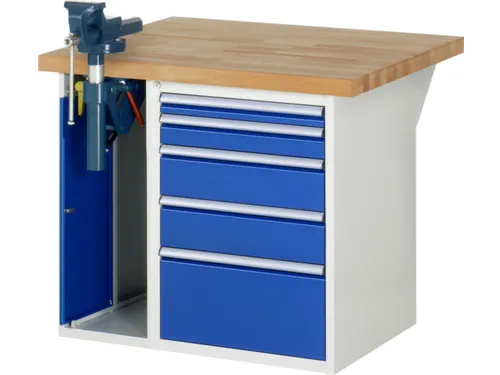werkbank,HxBxD 890x1000x900mm,beukblad,draagverm. 750kg,2containers