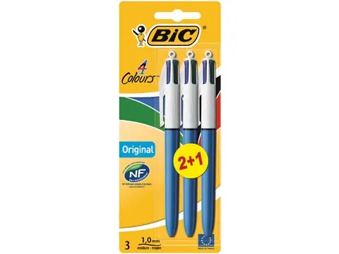 Colours Original 4-kleurenbalpen medium blauw 2+1 gratis