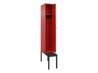 locker met bank,HxBxD 2120x300x815mm,1vak,vak B 300mm,draaigrendel - 1